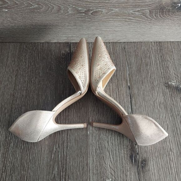 Chinese Laundry Elegant Gold Rhinestone Stiletto D'Orsay Heels Size 7.5 - Picture 6 of 8
